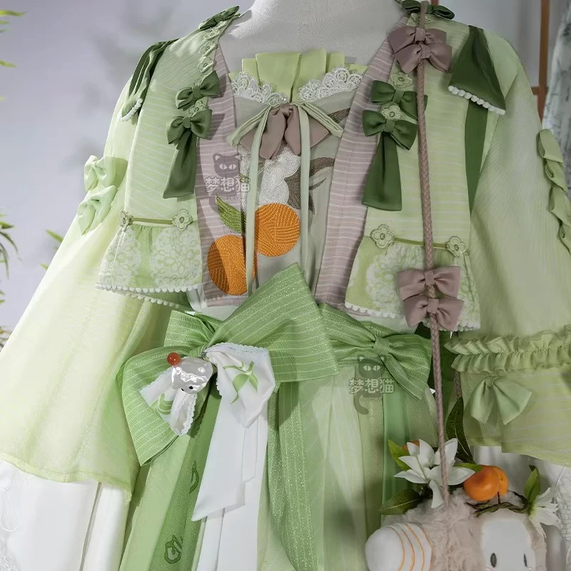 Yanyun Sixteen Tones Green Grassland - Disfraz de Cosplay para Mujer, Traje de Artes Marciales Verde con Temática de Cordero, Ropa para Juego de Roles HCOS