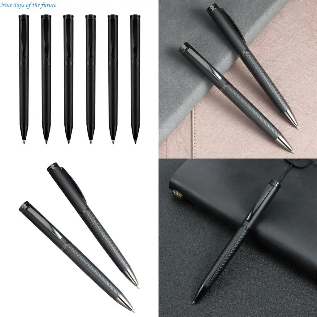 

6pcs Smooth Business Pen Metallic Puns для бизнес -офиса Metal Ballpoint Pens E65A