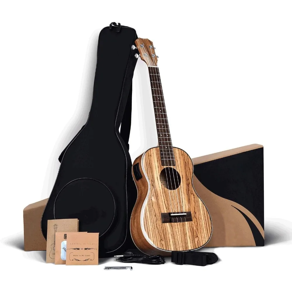 

Ukulele, 30 Inch CB103 Zebra Wood High Gloss Baritone LCD Color Display, Ukulele Piano Kit for Beginners and Professionals