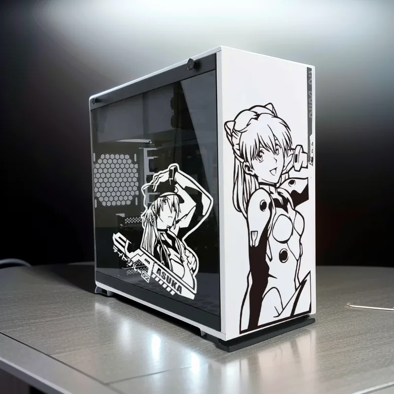 Asuka Anime Stickers for PC Case,Japanese Cartoon Decor Graffiti Vinyl Decals for Atx Mid Computer Chassis Skin,Waterproof