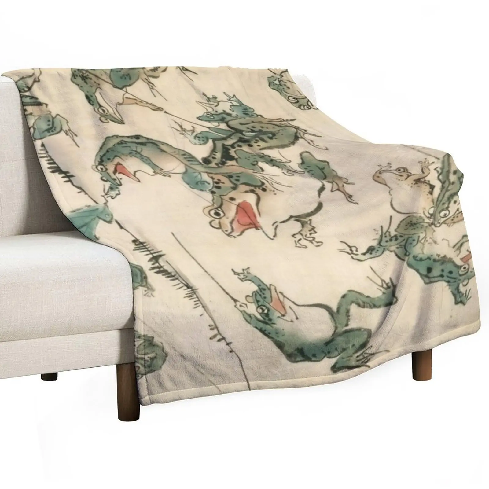 Battle of the Frogs Kawanabe Kyosai Throw Blanket Luxury Throw Giant Sofa Beach Furry Blankets