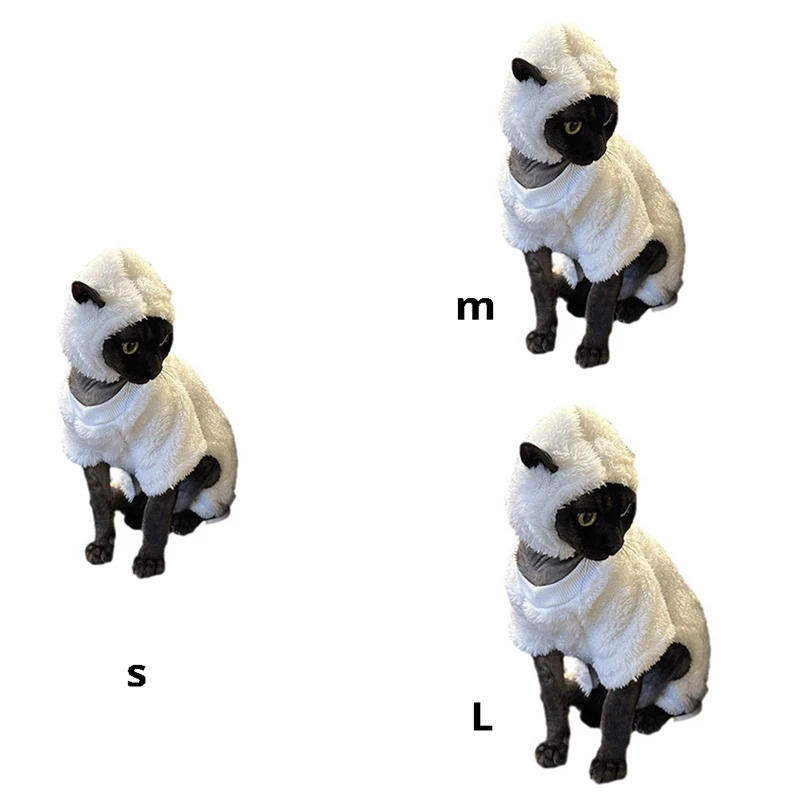 Cute Hairless Cat Clothes, Turn Your Cat Into A Sheep Pet Sweater Sheep Design Pet Clothes Pet Hoodie