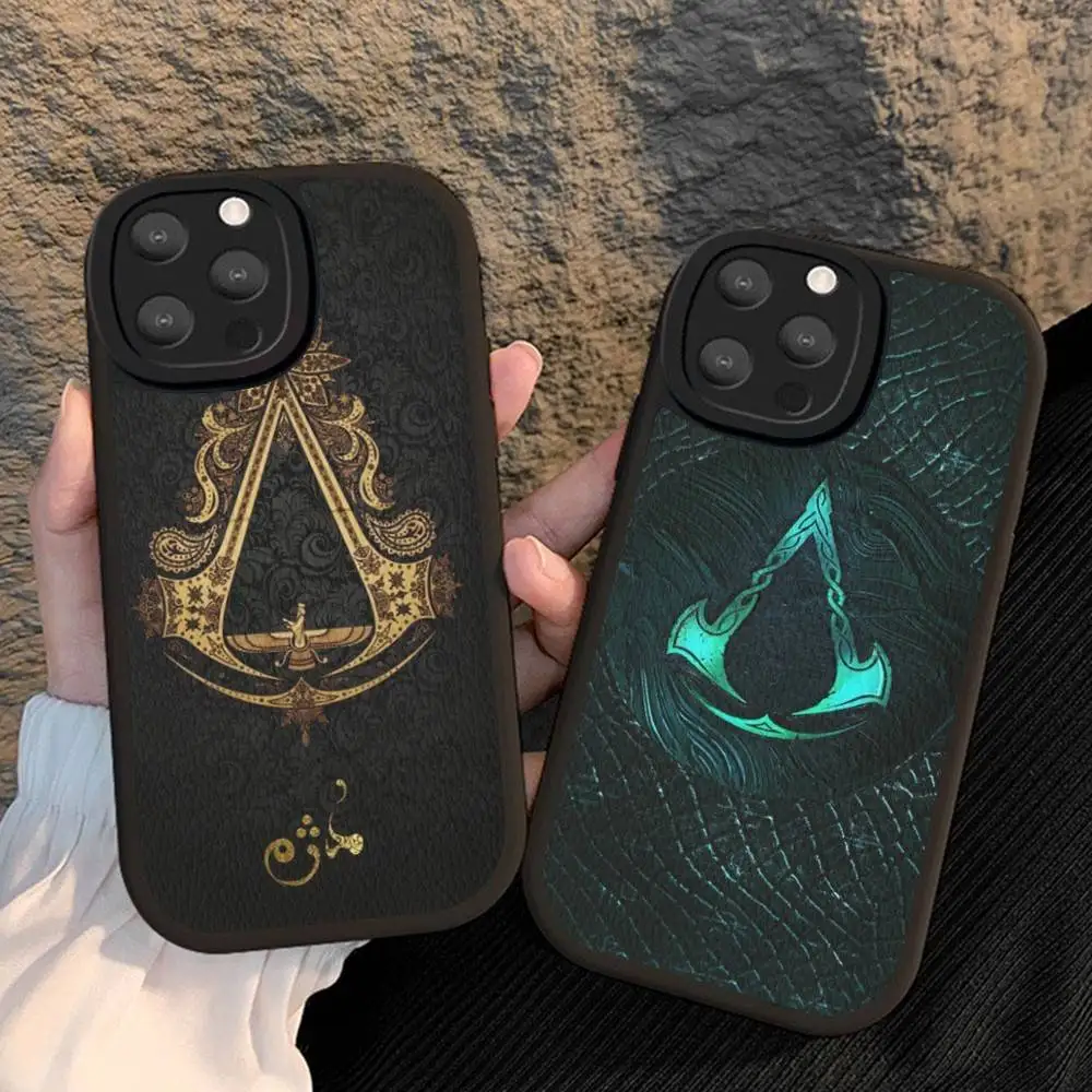 لعبة كلاسيكية A-Assassin-S-Creed شعار سيليكون جراب هاتف آيفون 16 15 14 13 12 11 برو ماكس غطاء جلد صغير ناعم