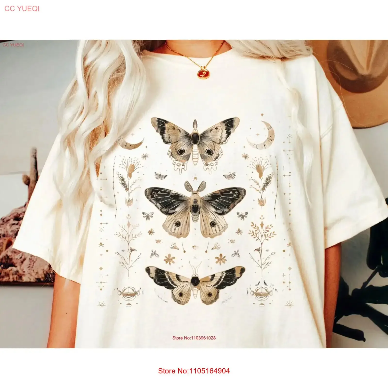 

Witchy Clothes Luna Moth T Shirt InsecT Whimsigoth Celestial Moths Oversized Aesthetic vintage Washed Stretched Casual