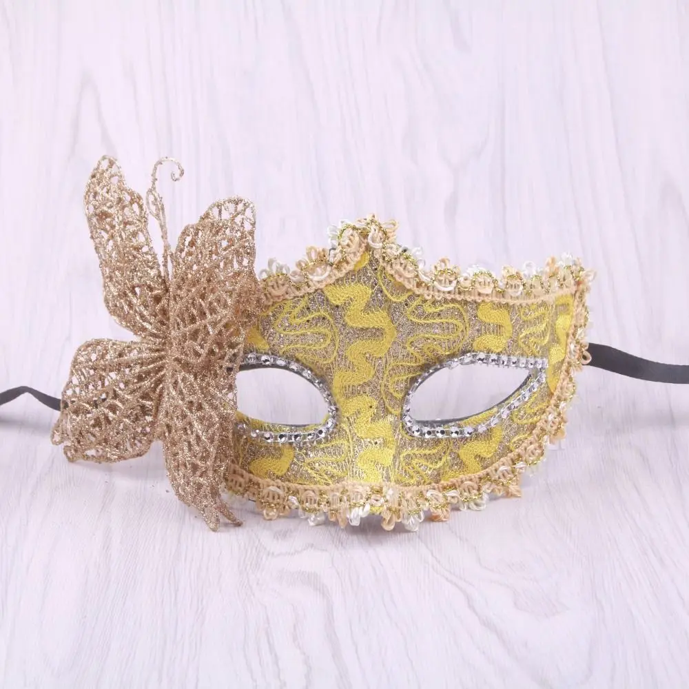 New Fashion Masquerade Mask Side Butterfly Sexy Lace Mardi Gras Mask Half Face Party Makeup Ball Eye Mask
