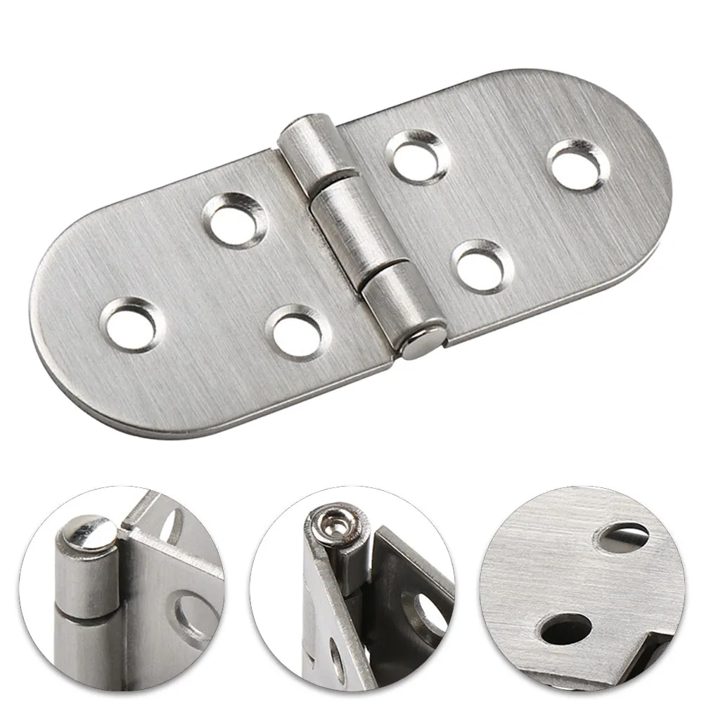 Stainless Steel Folding Hinge 180-Degrees Self Supporting Flush Mounted Flap Hinges Cabinet Furniture Hardware Accessories