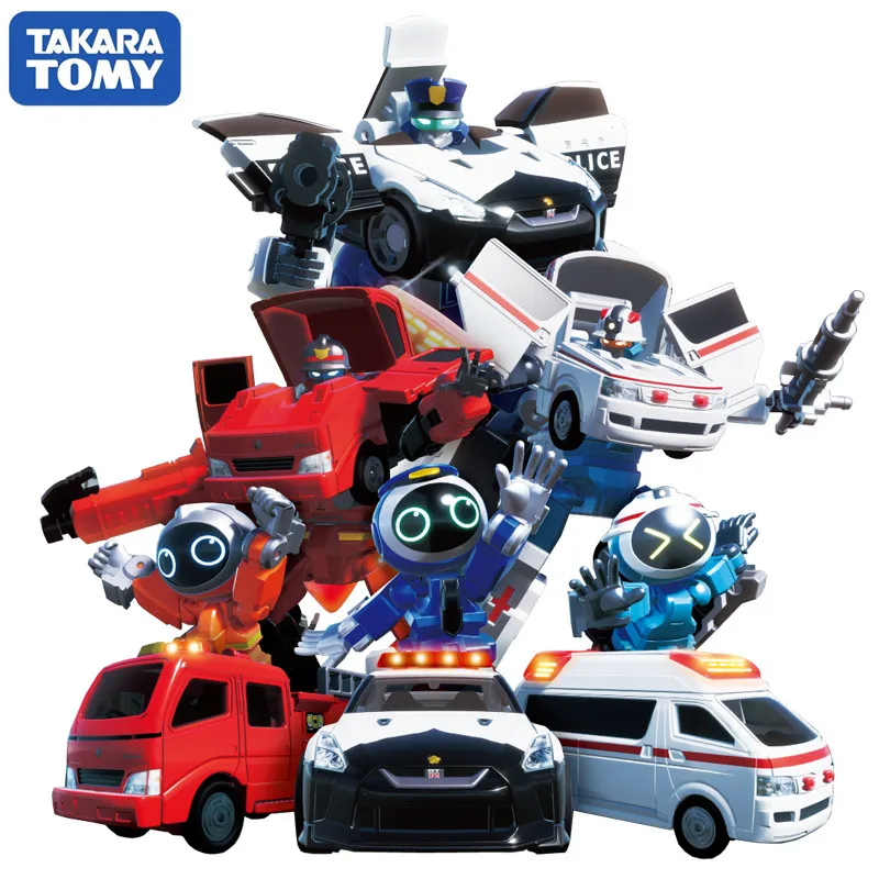 TAKARA TOMY Tomica Brave Knight Deformed Police Car Fire Truck Helicopter Ambulance Miniature Die-cast Car Model Children's Toy