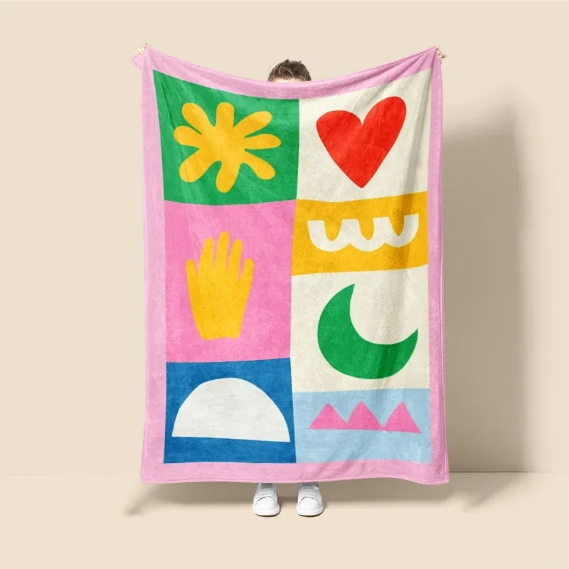 

Cat Party Blanket 150cm x 200cm Flannel Warm Blanket Sofa Bed Blanket ins Wind Cartoon Clouds Forest Decoration
