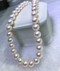 Testing certificate GENUINE HUGE AAA++ 10-11MM NATURAL Akoya WHITE ROUND PEARL NECKLACE 18inch Lengthen multiple sizes