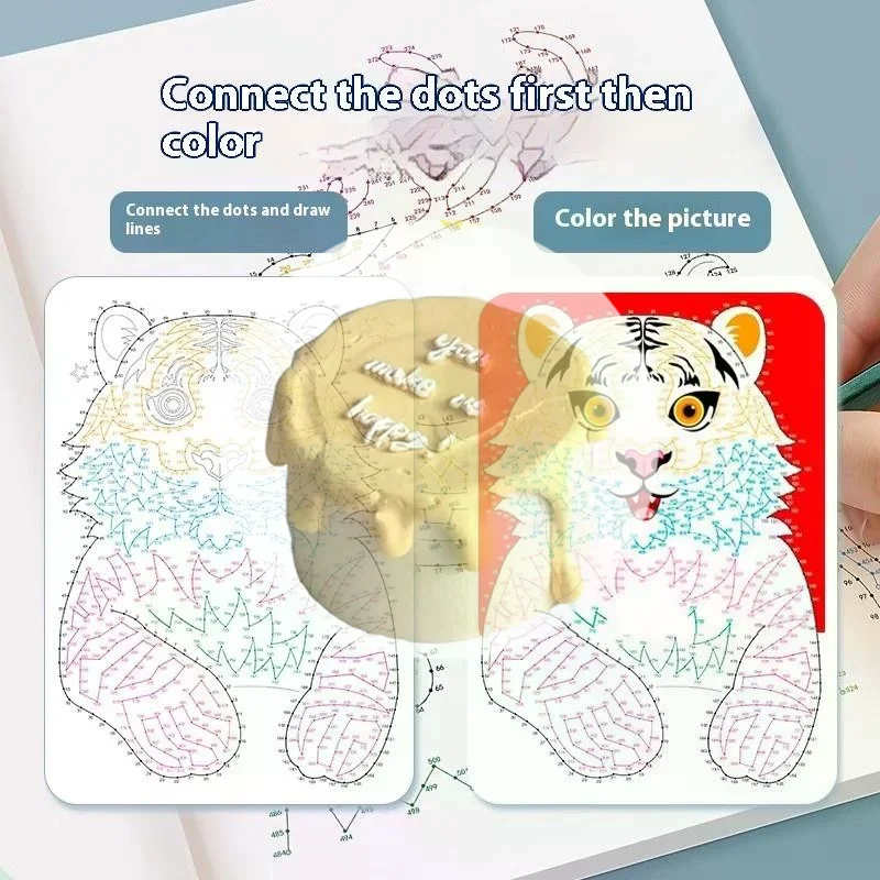 1/2/3 Stuks Digitale Connectiviteit En Kleurboek Set Voor Kinderen Geschikt Voor Leeftijden 3-6 44 Patroon Gericht Trainingsboek