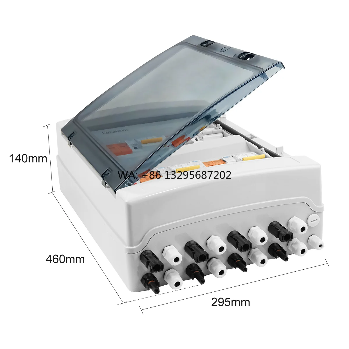 

Solar Photovoltaic PV Combiner Box With Lightning Protection 4 Input 4 Out DC 600V Fuse MCB SPD Waterproof Box IP65 24ways