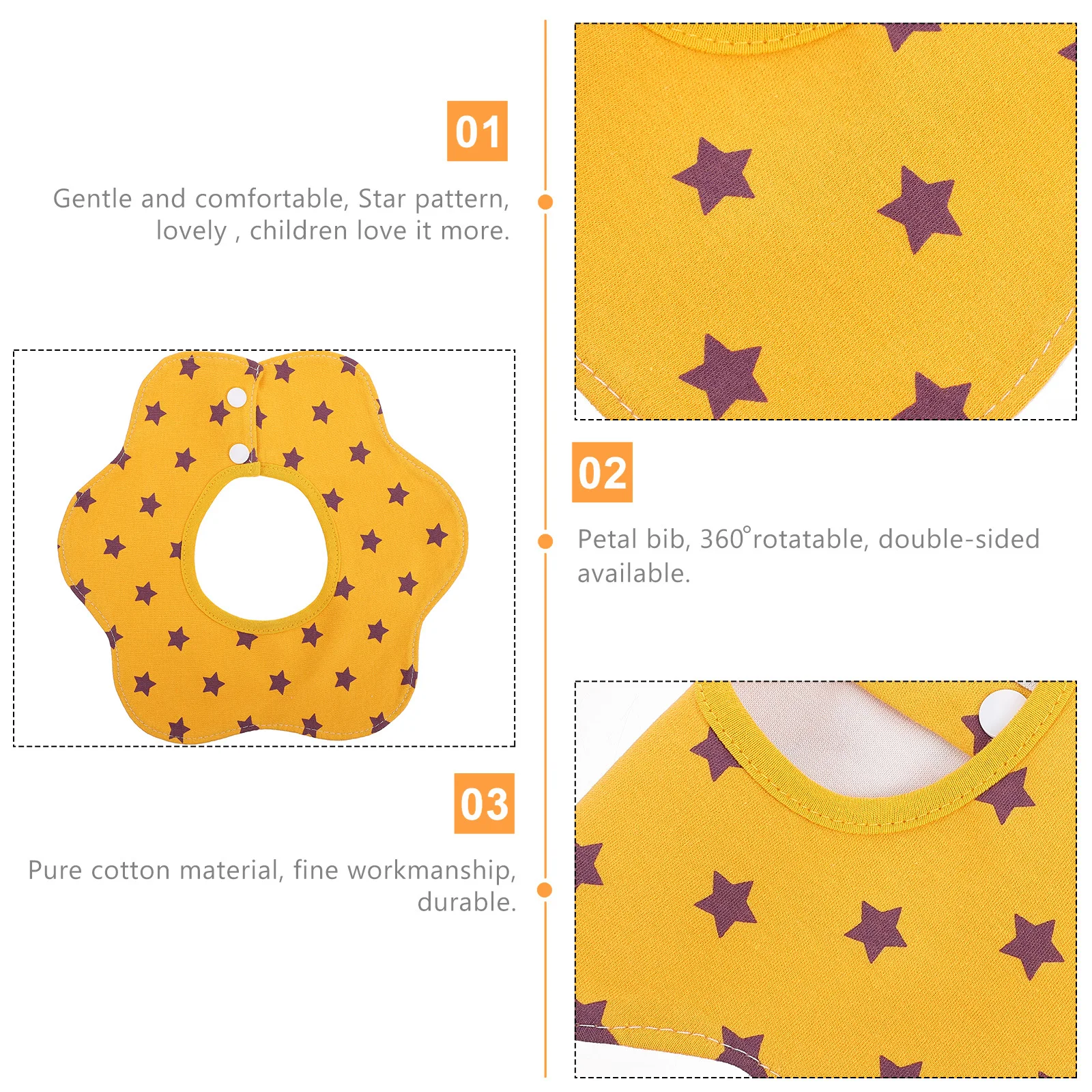 

5pcs Waterproof Drooling Bibs Premium Cotton Infant Baby Teething Drool Toddler Dining Saliva Towel