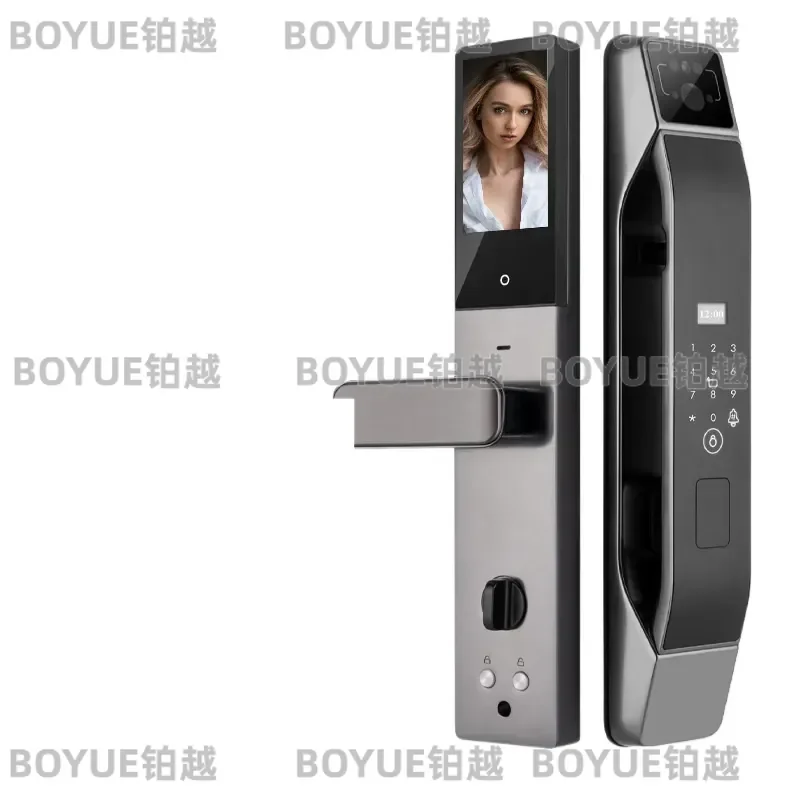 5 Inch Screen Smart Door Lock Fingerprint Vein Recognition Password Entry Security System Active Monitoring Keyless Home
