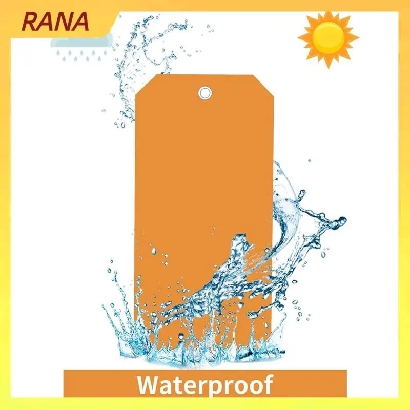 

100 Pieces 4 3/4Inch X 2 3/8Inch Plastic Shipping Tags With Wires Blank Labeling Tags Waterproof Hang Tags (Orange) Easy Install