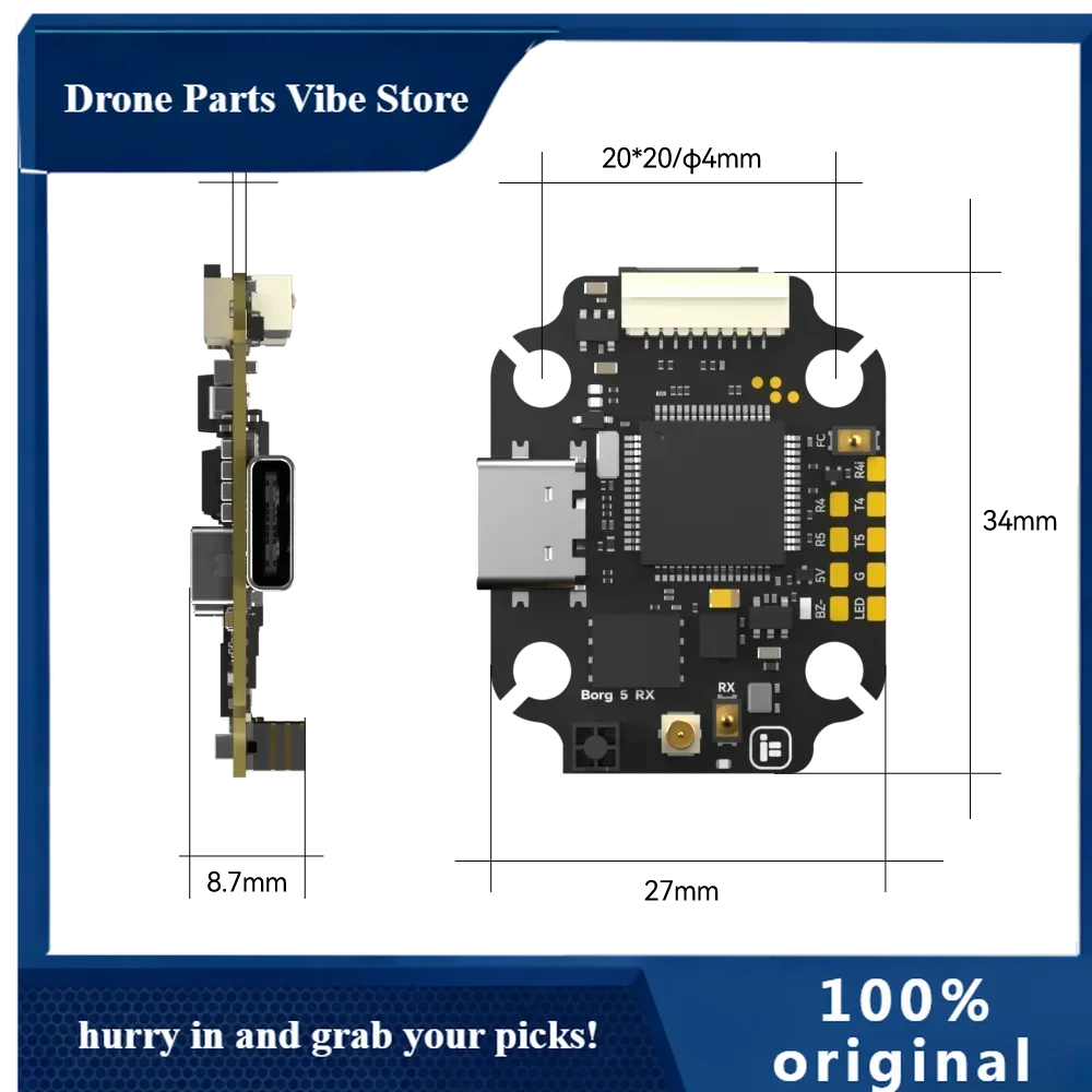 D Parts IFlight Borg 5S RX Stack With Borg 5S RX FC Flight Controller / Borg 60RS ESC For FPV Racing Parts