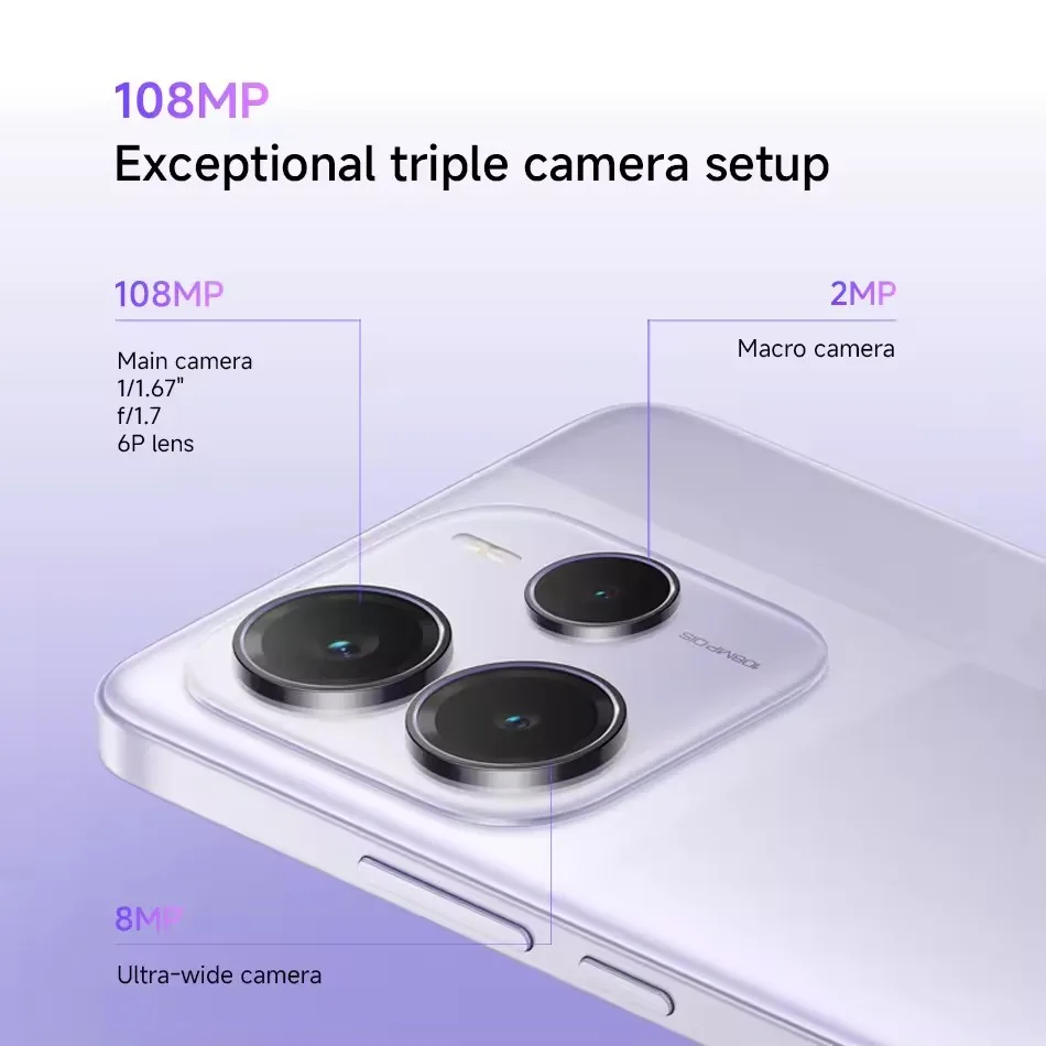 الإصدار العالمي للهاتف الذكي Xiaomi Redmi Note 14 5G NFC MTK الأبعاد 7025-Ultra 108MP كاميرا 5110mAh بطارية 45W شحن توربو