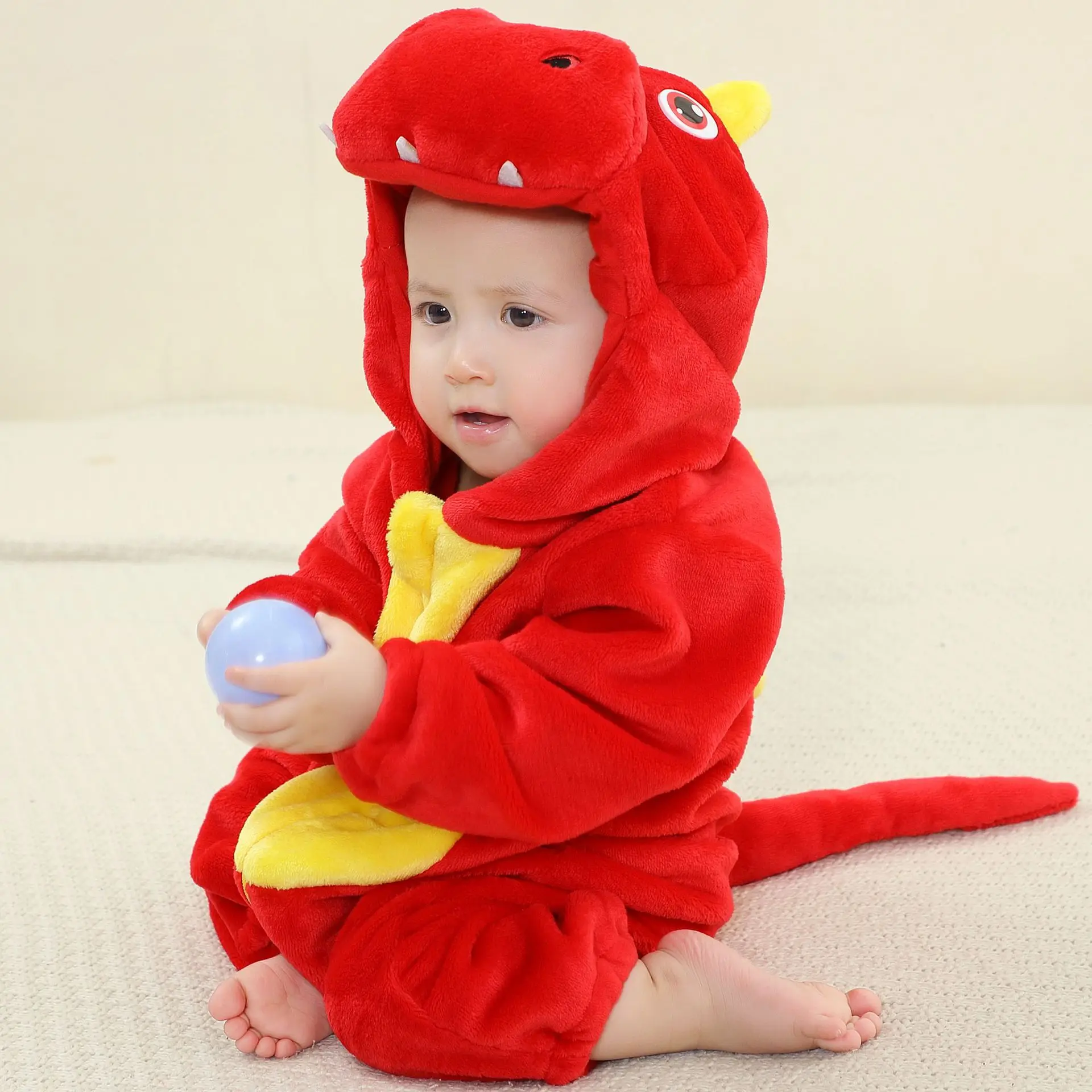 

Kid Cute Cartoon Print Flannel Baby Comfortable and Soft Onesie Newborn Boy Girls Animal Costumes Baby Crawling Suit