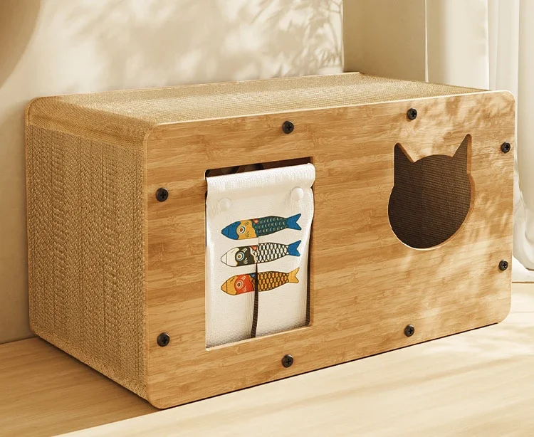 El nido de tabla de garra de gato es resistente al desgaste y no se queda de restos. La tabla de garra de gato vertical es resistente a los arañazos y universal.