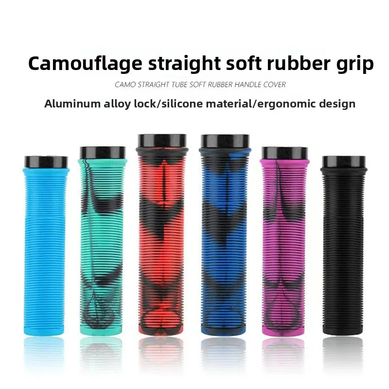 

Силиконовые ручки для руля велосипеда, нескользящая запираемая резиновая прямая трубка для горных велосипедов, аксессуары для велоспорта унисекс