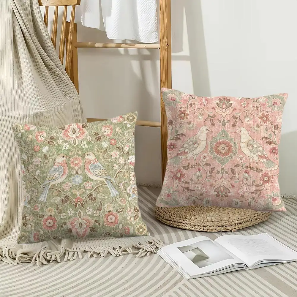 Turkish Folk Floral Pattern Cushion Cover Pillow Case Short Plush Square Throw Pillow Covers Pillowcase Sofa Home Decor Gift