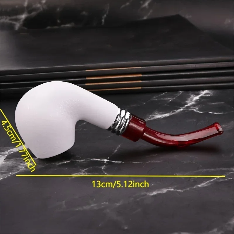 Creative Imitation Sea Bubble Resin Tobacco Pipe, Curved Red Tail White Filter Tobacco Pipe, Smoking Pipe, Smoking Accessories