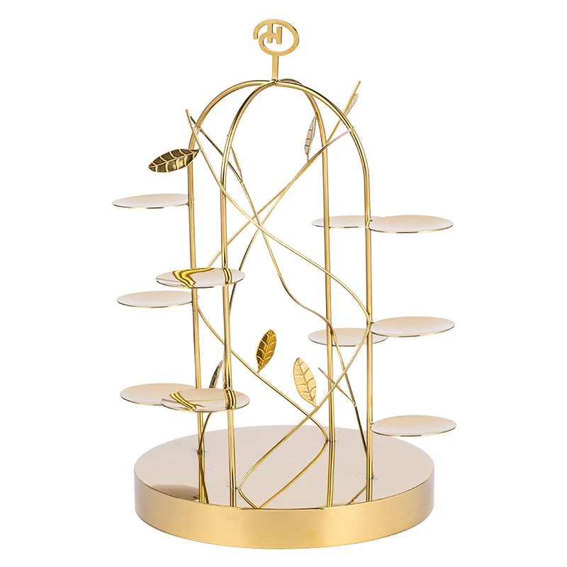 #Creativestainless steel multi-layer afternoon tea dessert table decorative ornament display stand cake shelf coffee break table