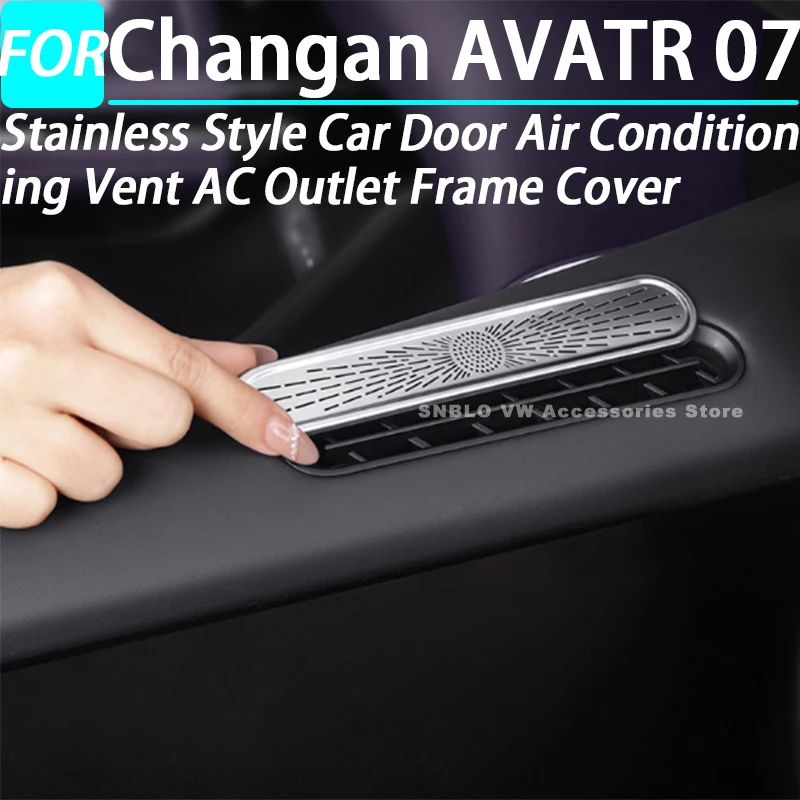 

Stainless Style Car Door Air Conditioning Vent AC Outlet Frame Cover for Changan AVATR 07 Interior Accessories 2026