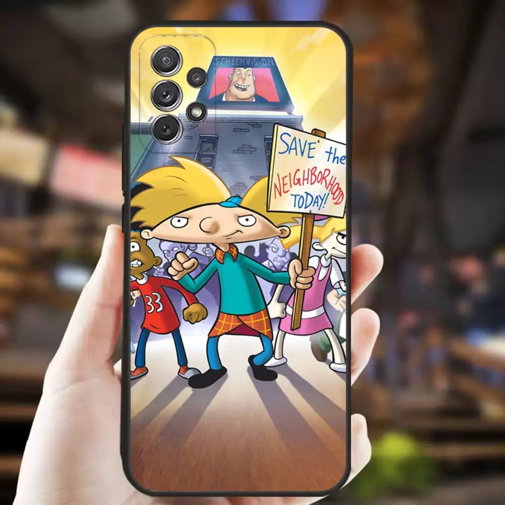 حافظة هاتف Hey Arnold Helga لهاتف سامسونج S25، S24، S21، S22، S23، S30، Ultra، S20، Plus، Fe، Lite، Note، 10,9,5G غطاء أسود #6