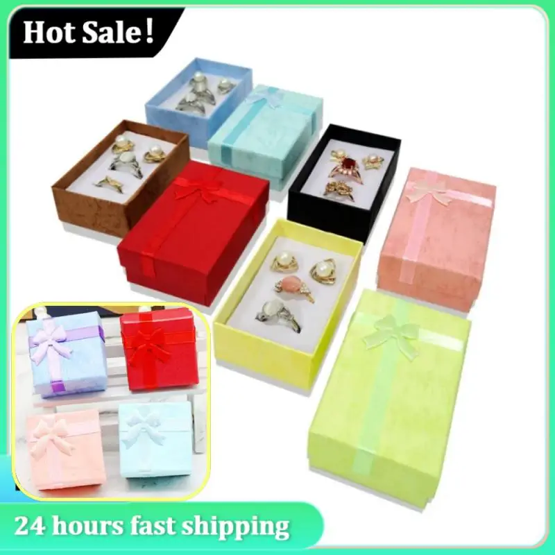 High Quality Paper Ring Necklace Set Jewelry Necklace Earrings Rectangular Package Gift Box 5*8*2.5cm Christmas Box