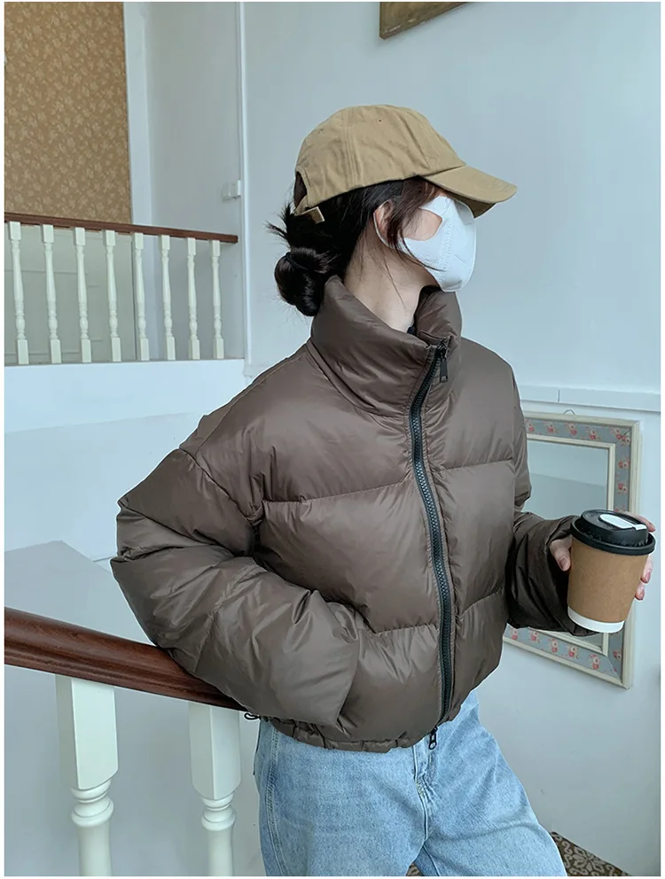 

Thickened Stand-Collar Loose Short Korean-Style High-Waisted Cotton Jacket 2025 Winter Women's Petite Fashion Cotton Jacket