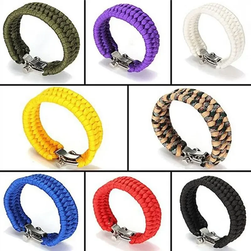 Outdoor Style Handmade Bracelets 9 core Paracord Weaving Outdoor tool rope Bracelet Adjustable Wide Bracelet Fashion Accessories