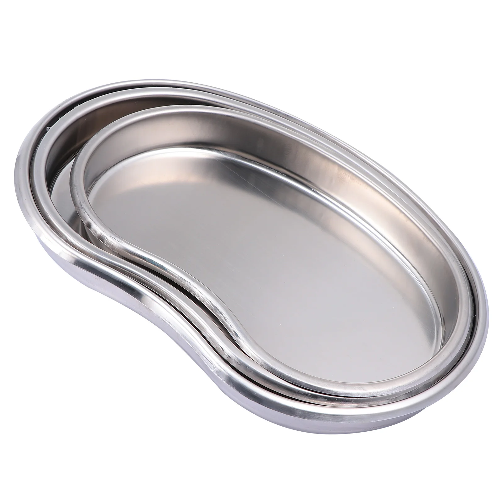 

3pcs Stainless Steel Trays Dental Instrument Tray Medical Surgical Basin Leak Proof Bacteria Resistant Easy Clean
