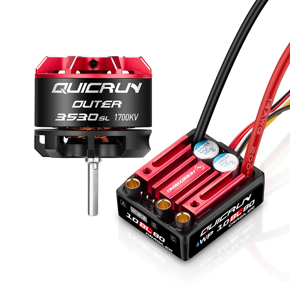 

Hobbywing Quicrun WP 10BL80 2-4S 80A Waterproof ESC & Outer 3530SL 1700KV/2200KV Motor