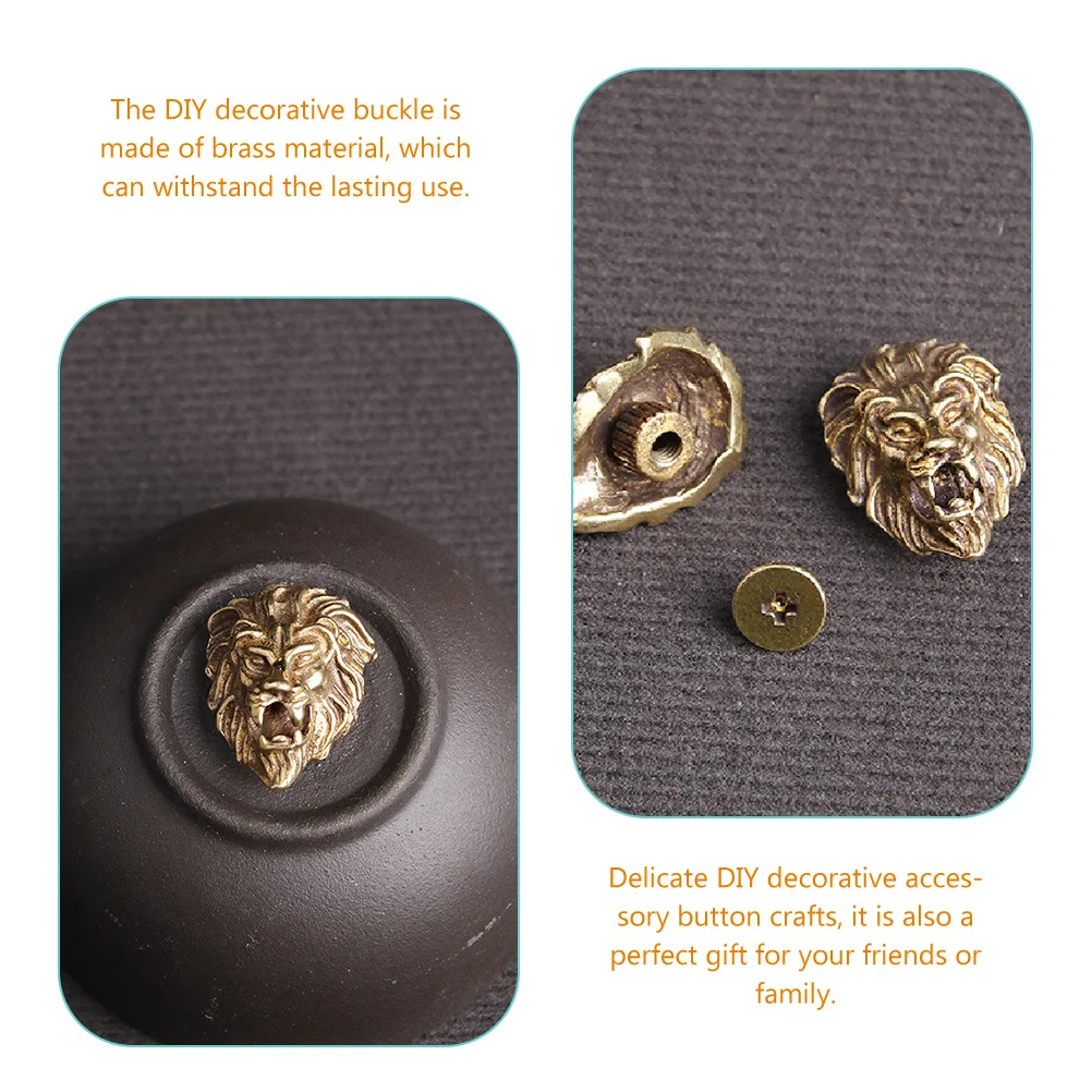 2pcs Fastener Decorative Vintage Decors Lion Style Vintage Decors for DIY Jackets