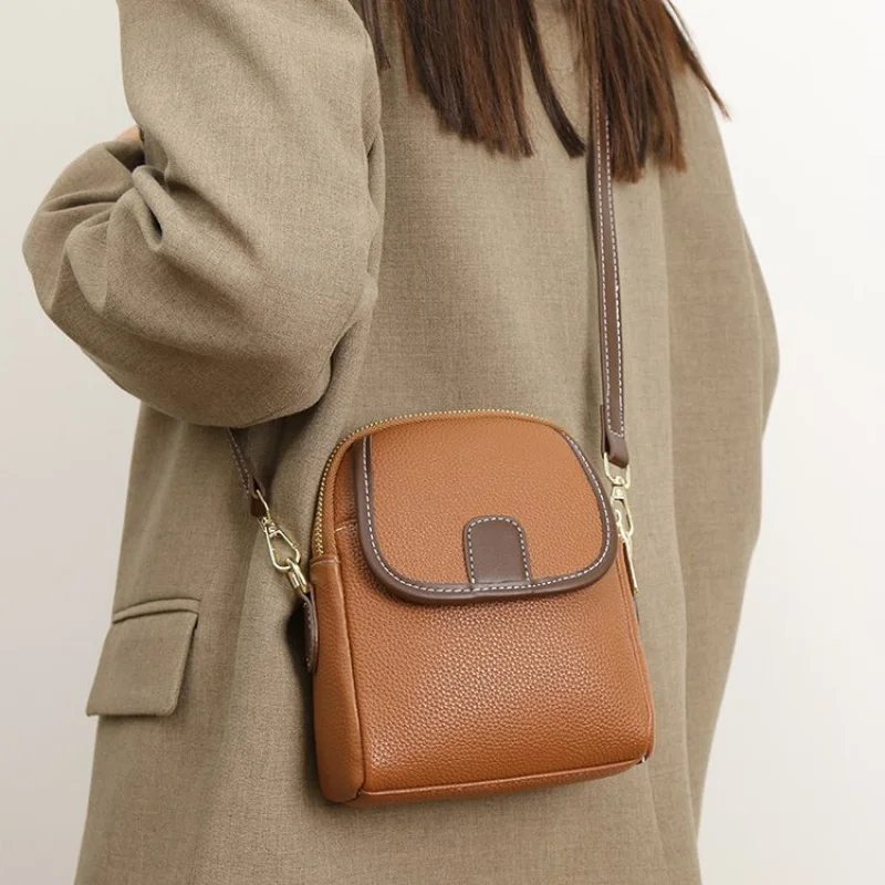 الراقية العلامة التجارية الفاخرة السيدات حقيبة كروسبودي جلدية عصرية أنيقة Crossbody شيك العصرية اليومية ركاب حقيبة خمر #1