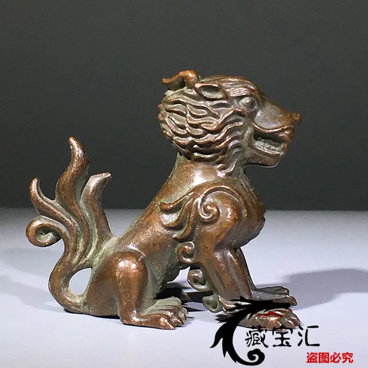 Pure Copper Bi An Dragon Son Figurine Solid Old Collectible Home Decoration Vintage Rural Find
