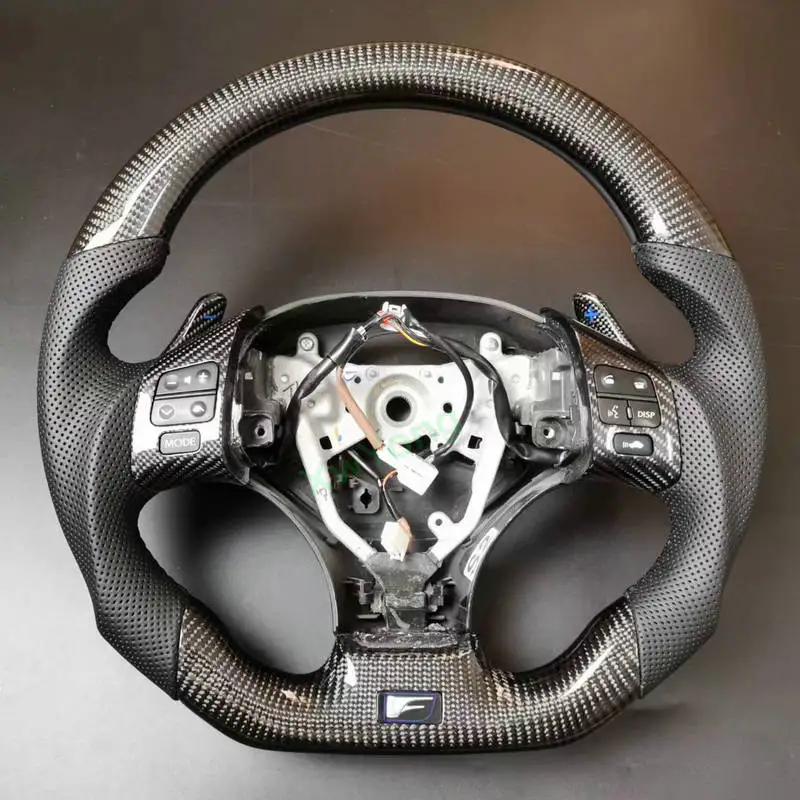 100% Real Carbon Fiber Steering Wheel With Leather For Lexus IS IS250 IS300 ISF