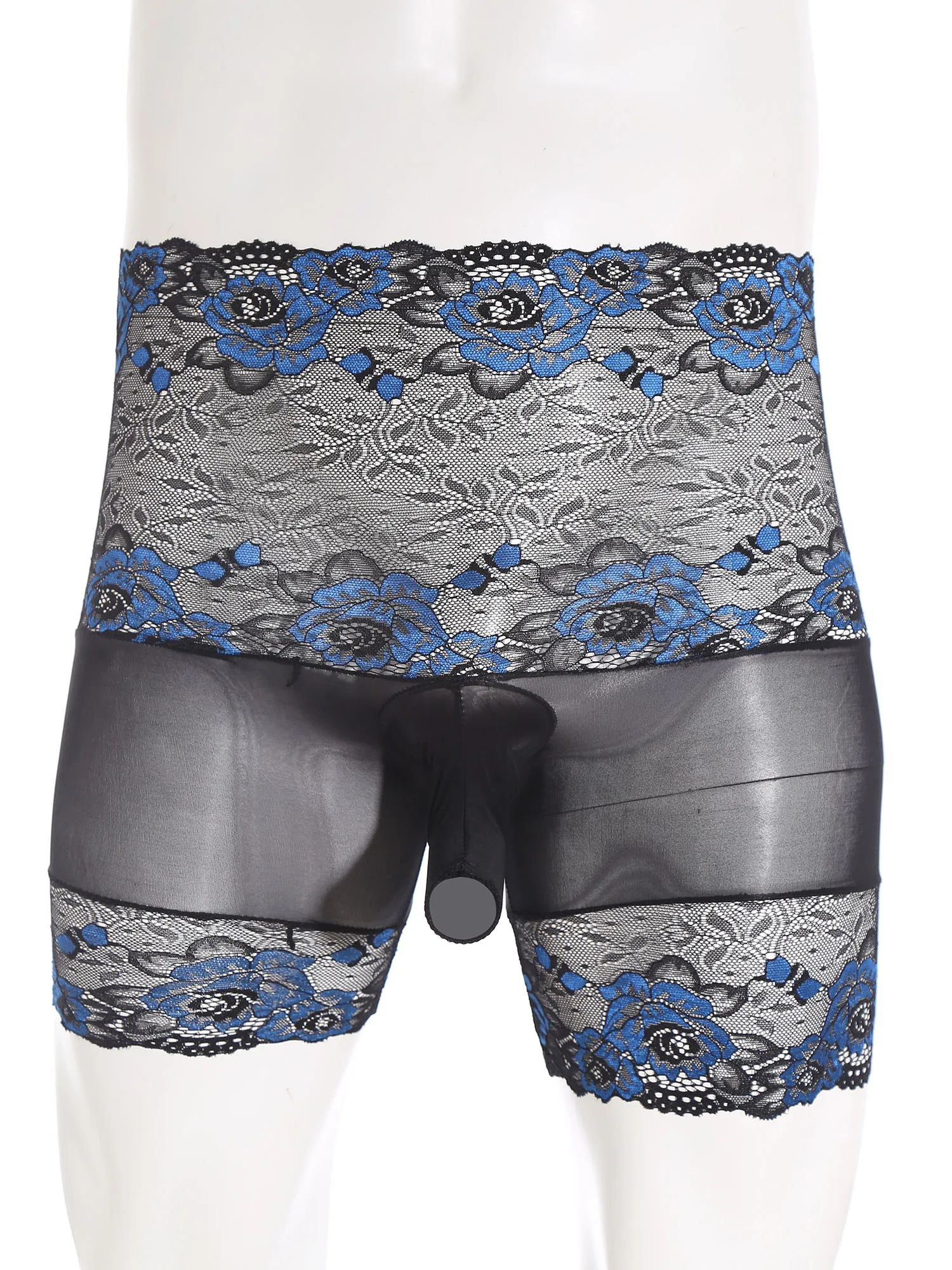 

Men Lingerie Flora Lace Briefs High Waist Sheer Mesh Breathable Ultra Thin Panties Lingerie Gays Transvestite Flirting Briefs