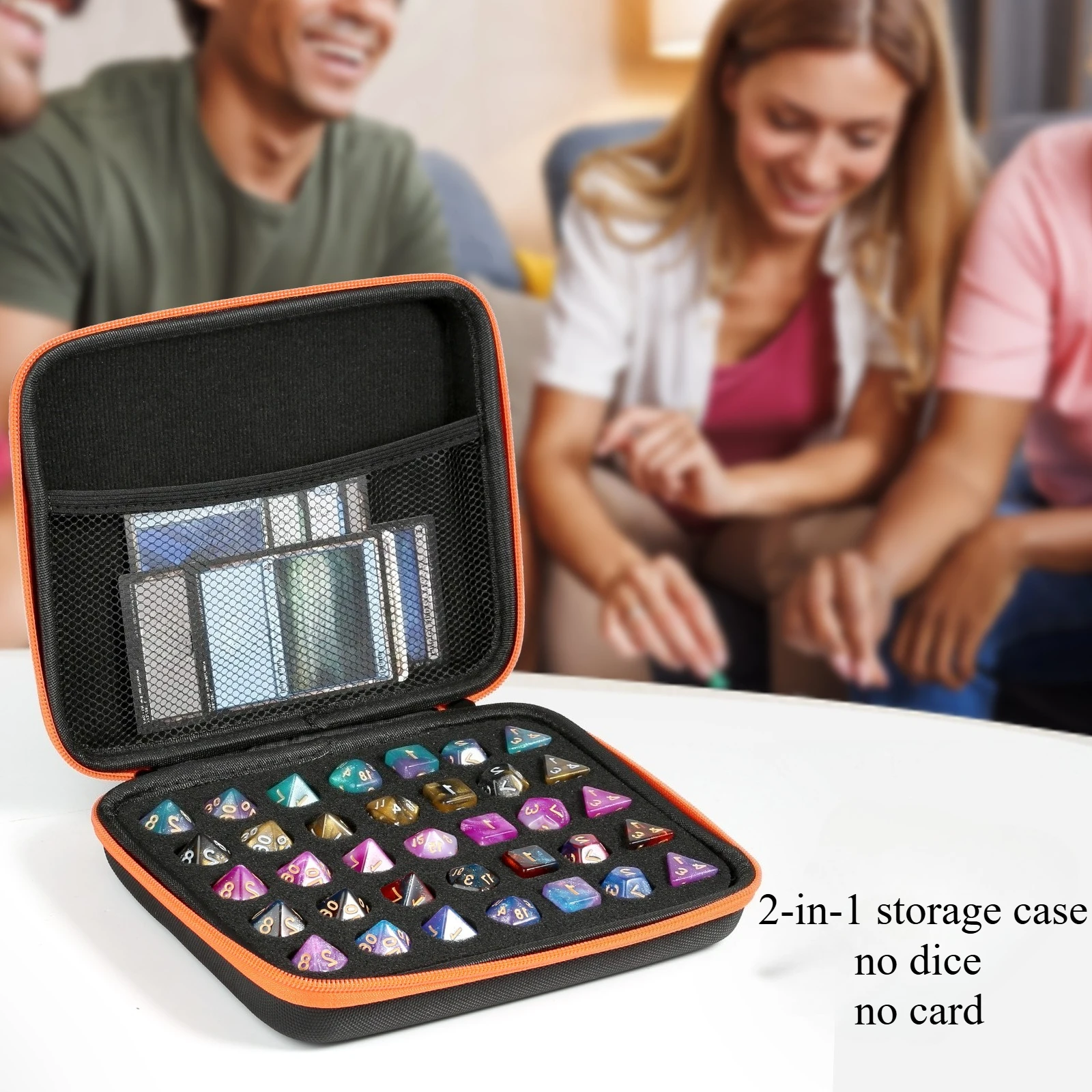 

Чехол для хранения кубиков DND с отсеками для губки и лотка, сумка для наборов D6 D20 для Dungeons & Dragons RPG, чехол для настольных игр, только сумка