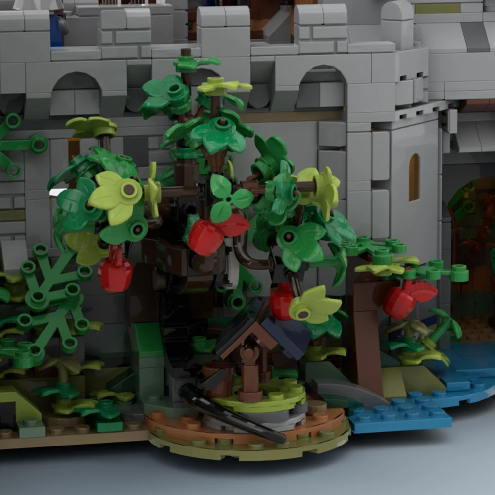 Moc clássico castelo arquitetura medieval falconés pretos fortaleza bloco de construção cavaleiros imperiais castelo portão tijolo brinquedos presente