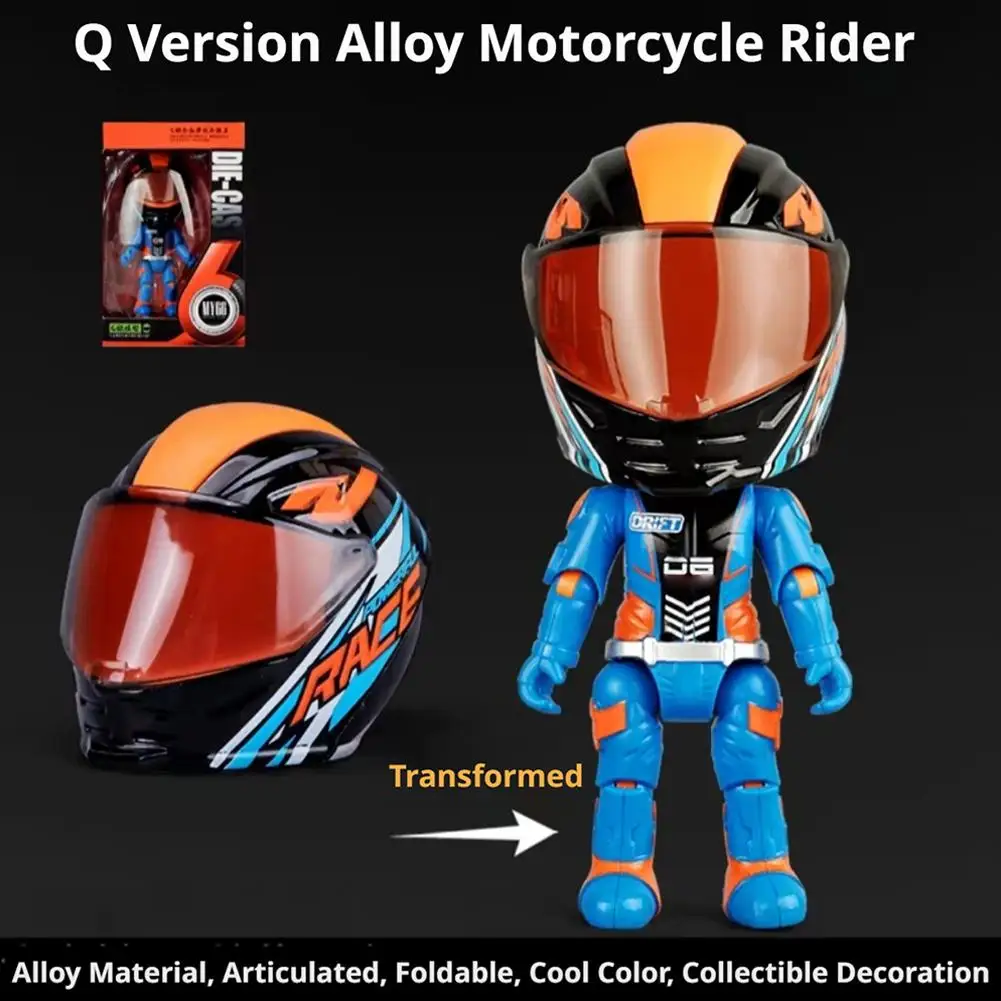 1:12 Scale Motorcycle Rider Model with Articulated Joints High-Detail Alloy and Plastic Diecast Collectible Figure for Display
