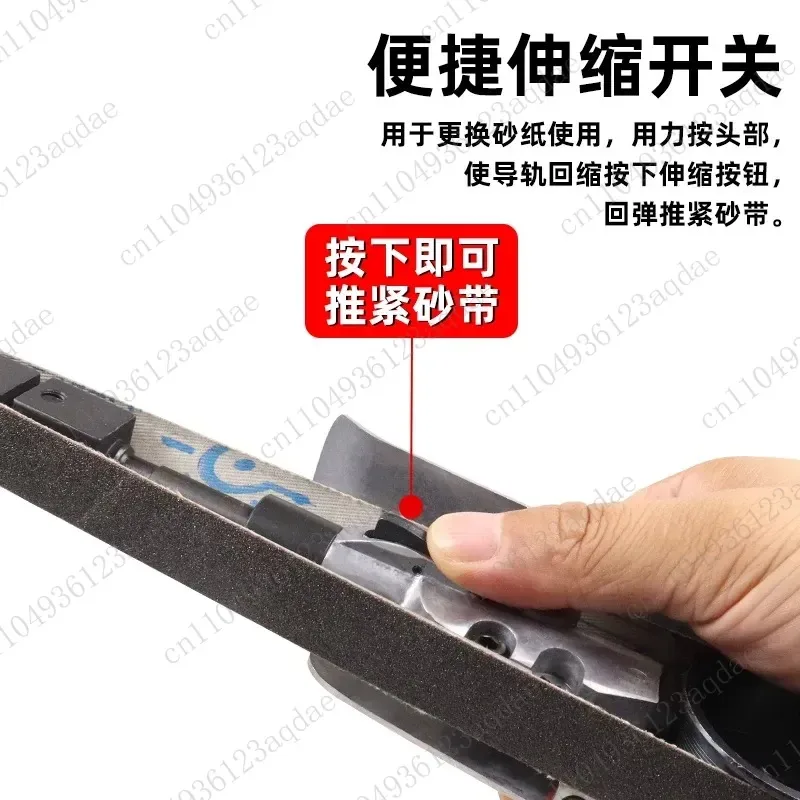 Pneumatic Wire Drawing Machine Handheld Small Deburring Belt Machine Stainless Steel Ring Polishing Grinding