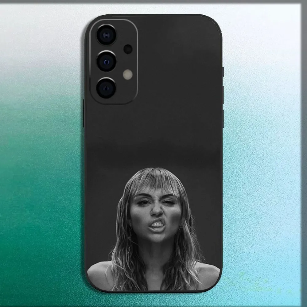 Singer M-Miley Cyrus Phone Case For Samsung Galaxy A13,A21s,A22,A31,A32,A52,A53,A71,A80,A91 Soft Black Cover