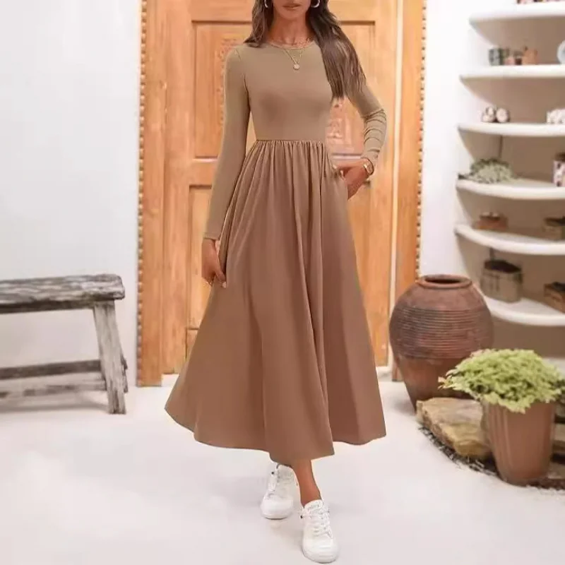 

2025Autumn New European and American Hot New Women's Casual Long Sleeve Dress