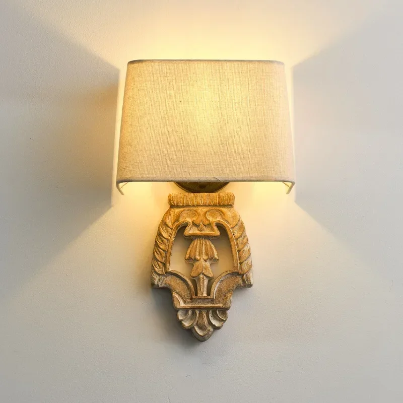 

Nordic Vintage Cloth Wall Lamp Living Room Bedroom Bedside Restaurant Corridor Interior Decoration Lighting Wall Decor
