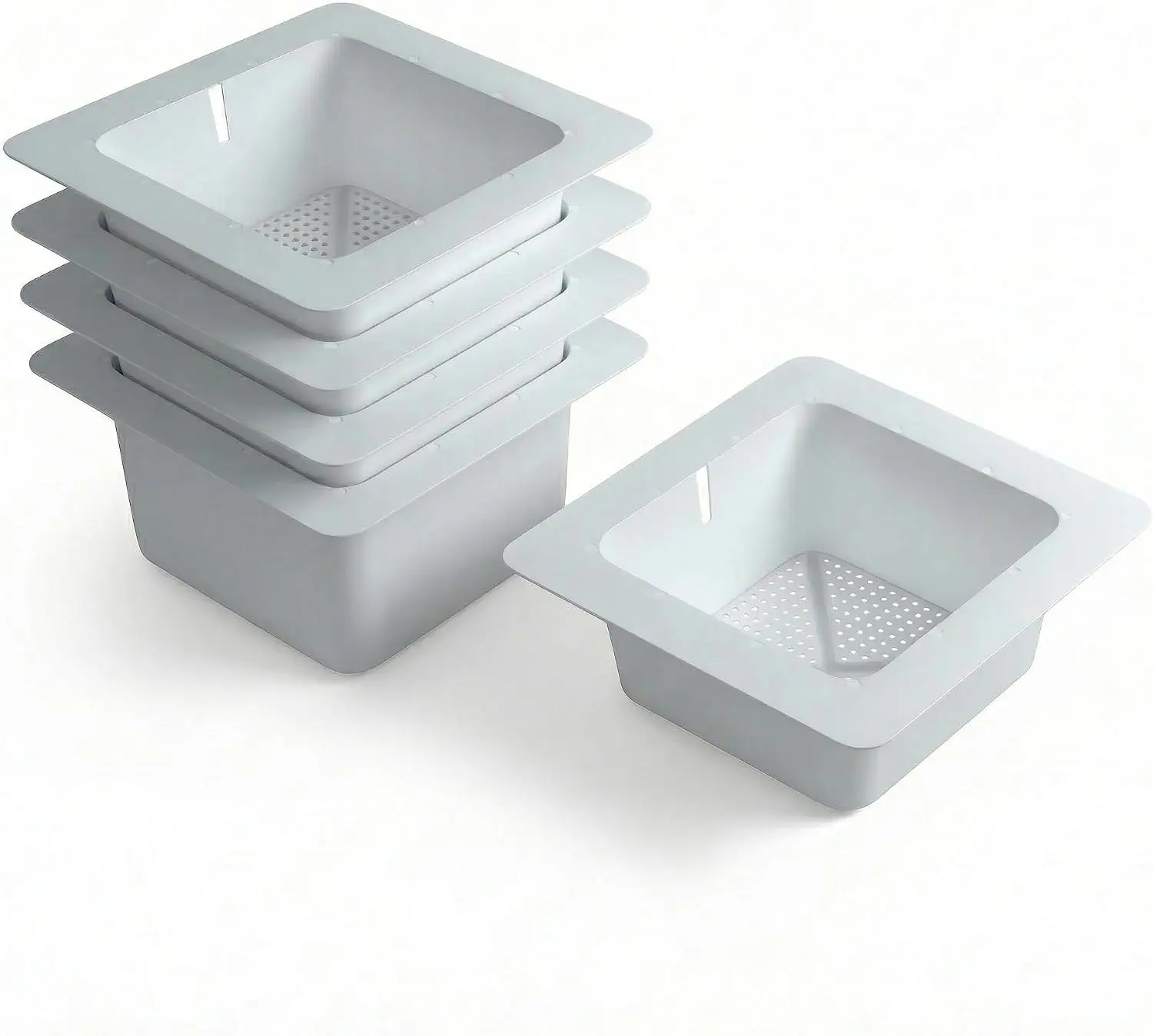 Pack of 5 Flanged Plastic Floor Drain Strainer 11-3/4 in. x 11-3/4 in. x 4-3/16 in