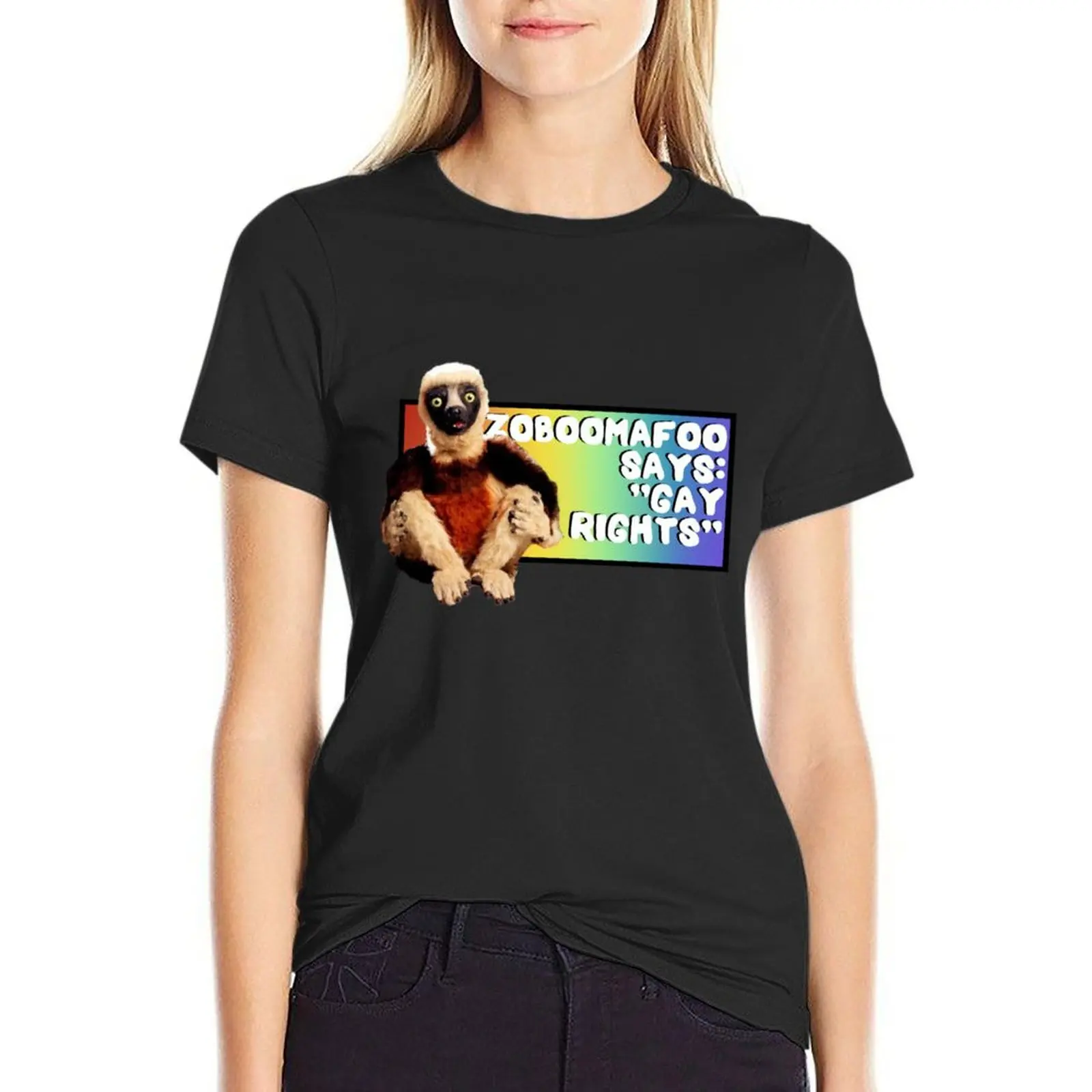 

Zoboomafoo says gay rights T-Shirt Blouse oversized cute t-shirts for Women