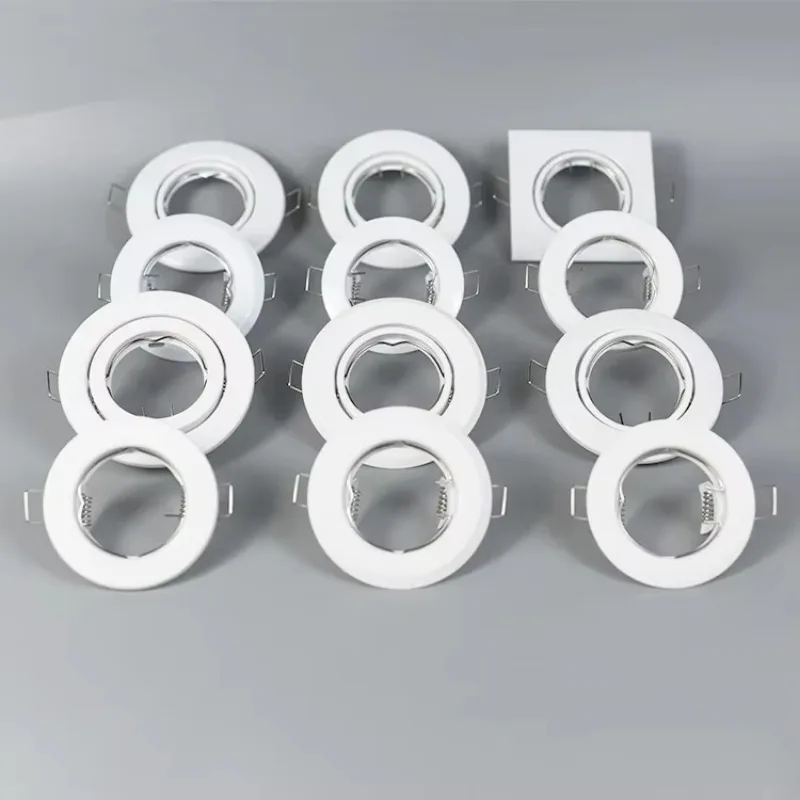 

5/10pcs Round White Recessed Ceiling Light GU10 MR16 Bulb Holder Adjustable Downlight Fixture LED Fitting Ceiling Light Fixture