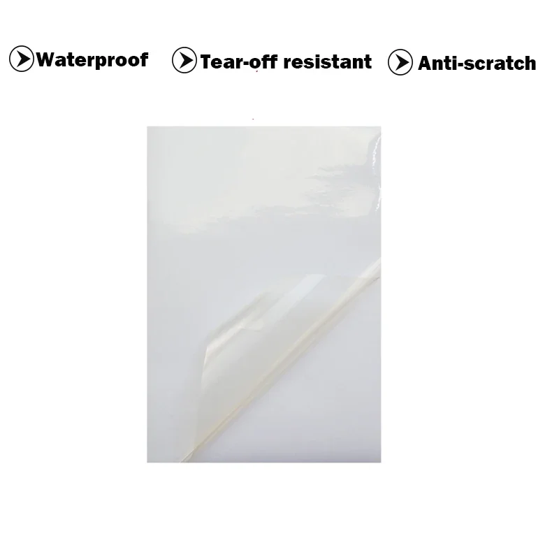 10sheets A4 PET Transparent Adhesive Sticker Paper For Inkjet Printer Waterproof Scratchproof  Tear-off Resistant Translucent