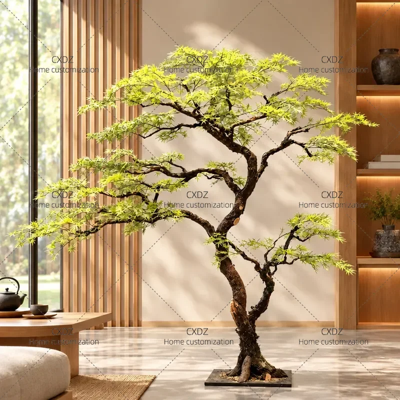Simulated Chicken Feet Maple Leaves Artificial Plants Indoor Outdoor Fake Greenery Bionic Foliage for Window Landscaping Zen